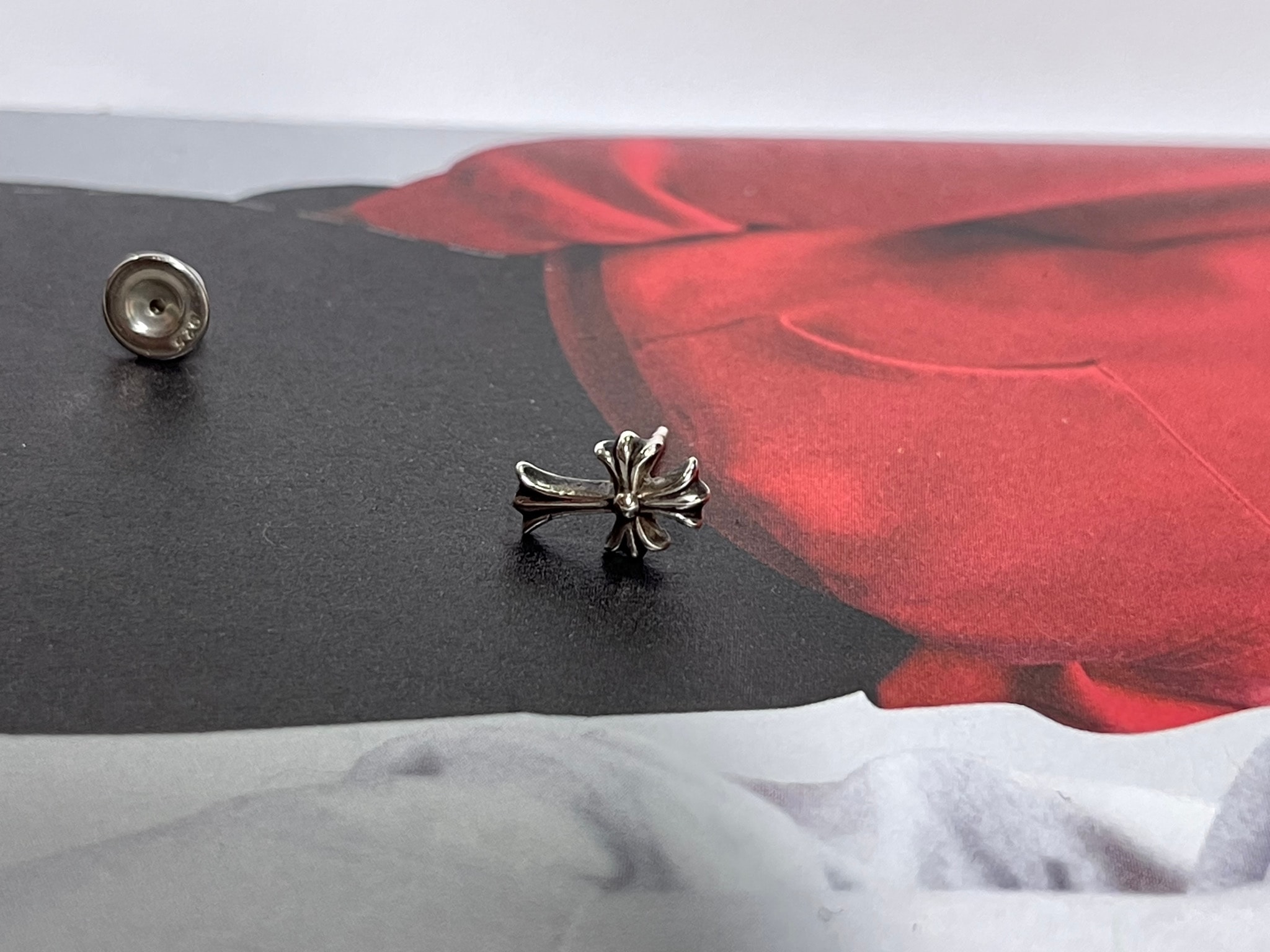 Chrome Hearts # 2 CH Cross Fat Stud Earrings "Silver"