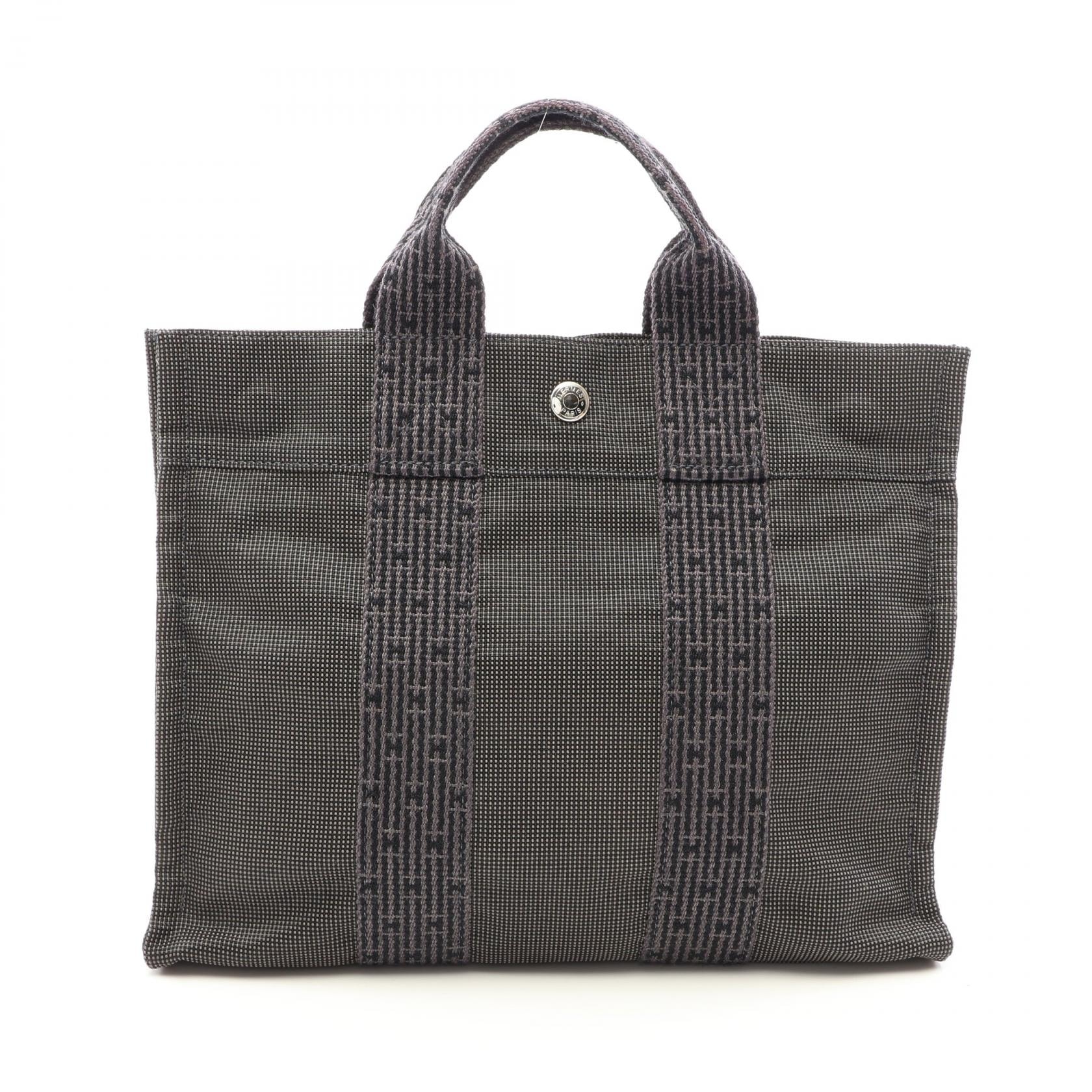 エルメス HERMES エールラインPM トートバッグ バッグ ナイロンキャンバス レディース グレー系 【中古】