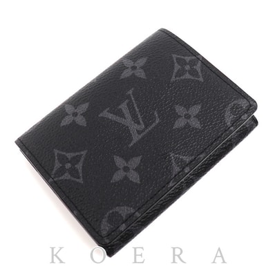 LOUIS VUITTON ルイ・ヴィトン アンヴェロップ・カルト ドゥ ヴィジット カードケース モノグラムエクリプス ブラック M12874 ICチップ メンズ【中古】【美品】