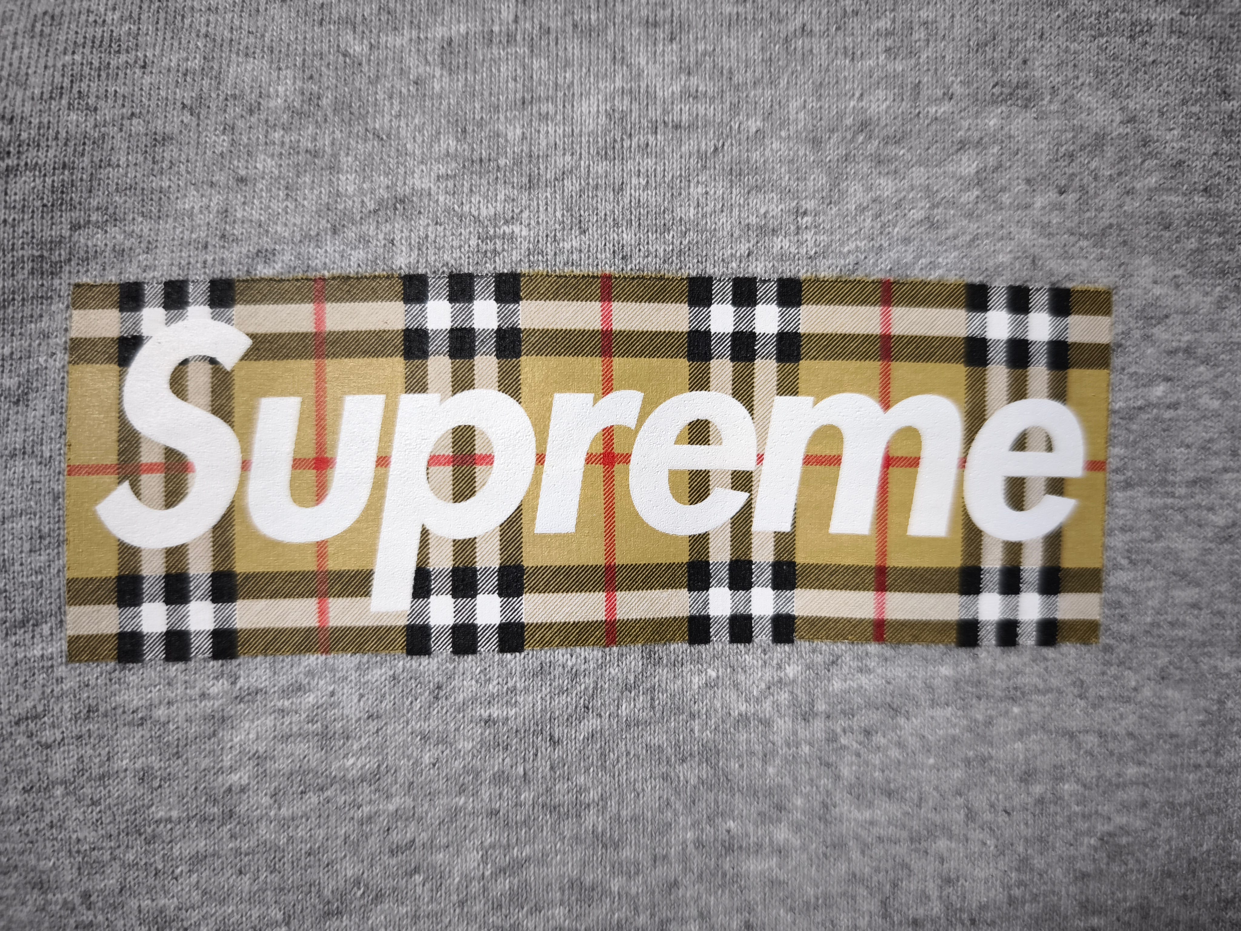 シュプリーム バーバリー ボックス ロゴ フーディー スウェットシャツ "ヘザー グレー"