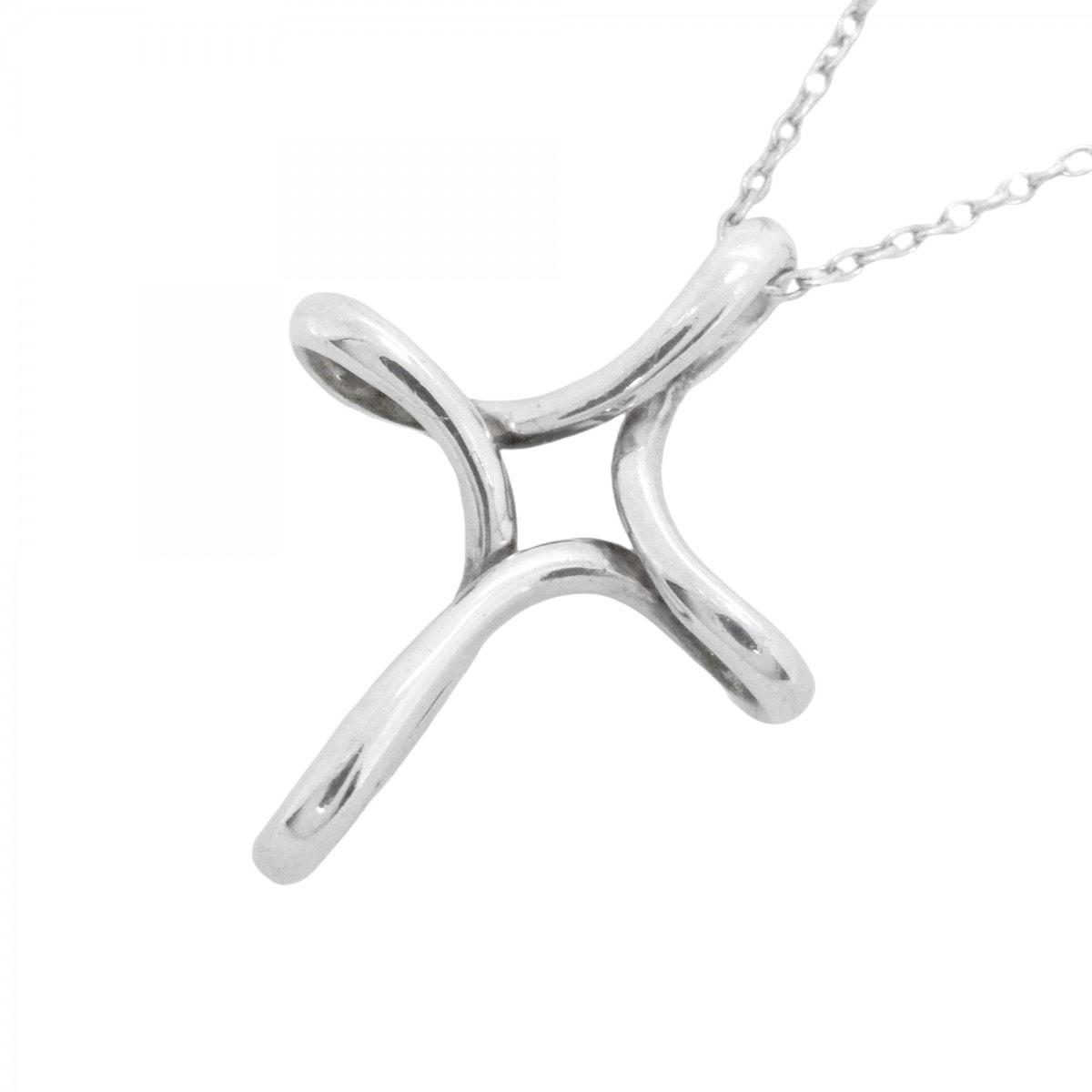 【6jdb0092-k】ティファニー ネックレス スモールクロス シルバー925【中古】レディース