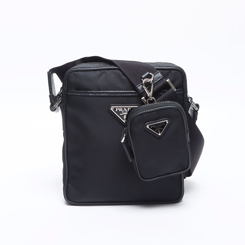 プラダ PRADA ナイロン サフィアーノレザー ショルダーバッグ【中古】