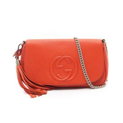 グッチ GUCCI ソーホー ショルダーバッグ バッグ レザー レディース オレンジ系 336752 【中古】