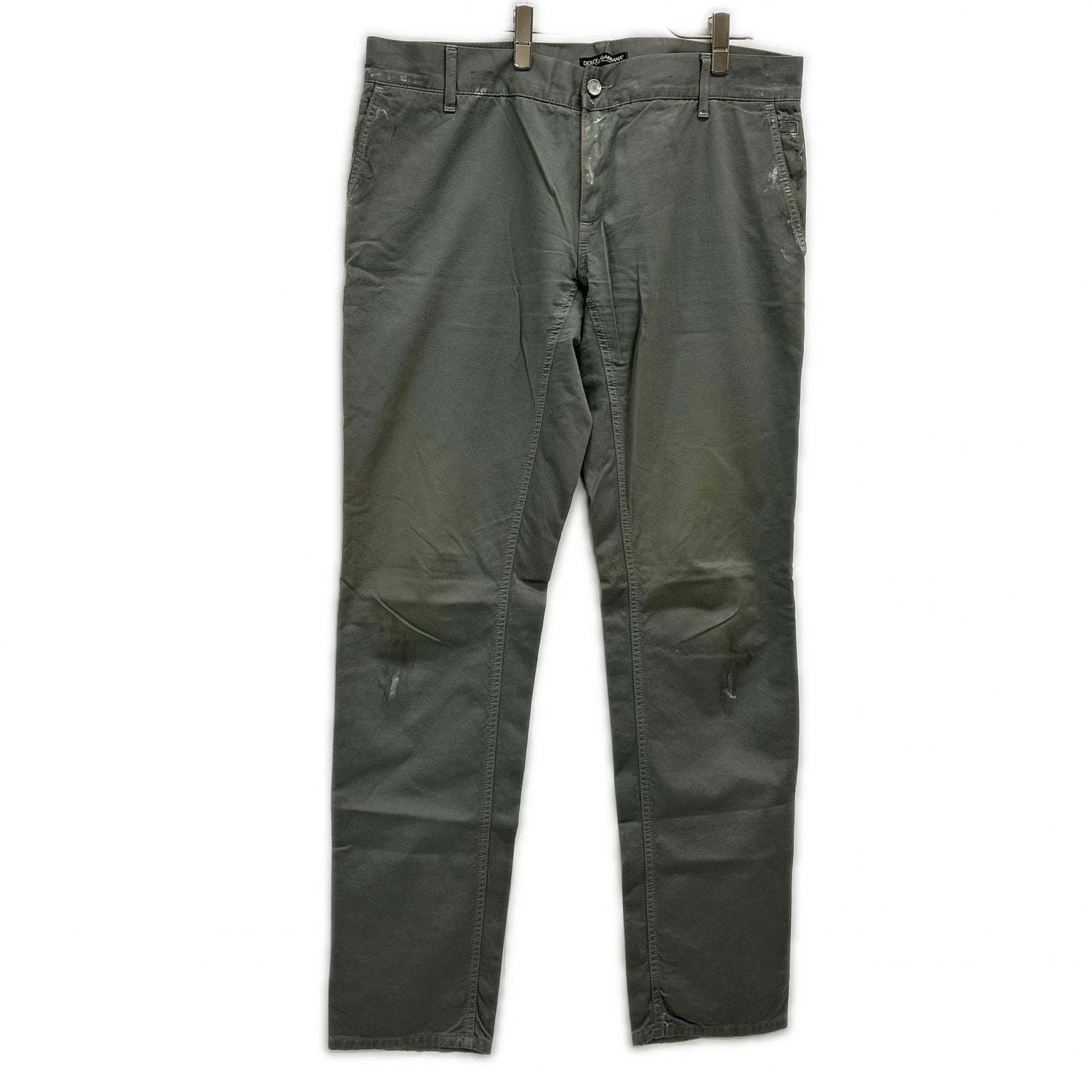 ドルチェアンドガッバーナ GZP0LT/G8G13 モスグリーン ペイント加工デニムパンツ 54