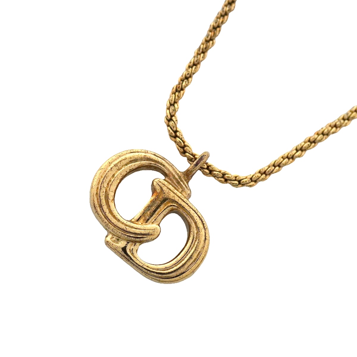 ★SALE【6jhb0507】クリスチャンディオール ネックレス CDロゴ GPメッキ ゴールド【中古】レディース