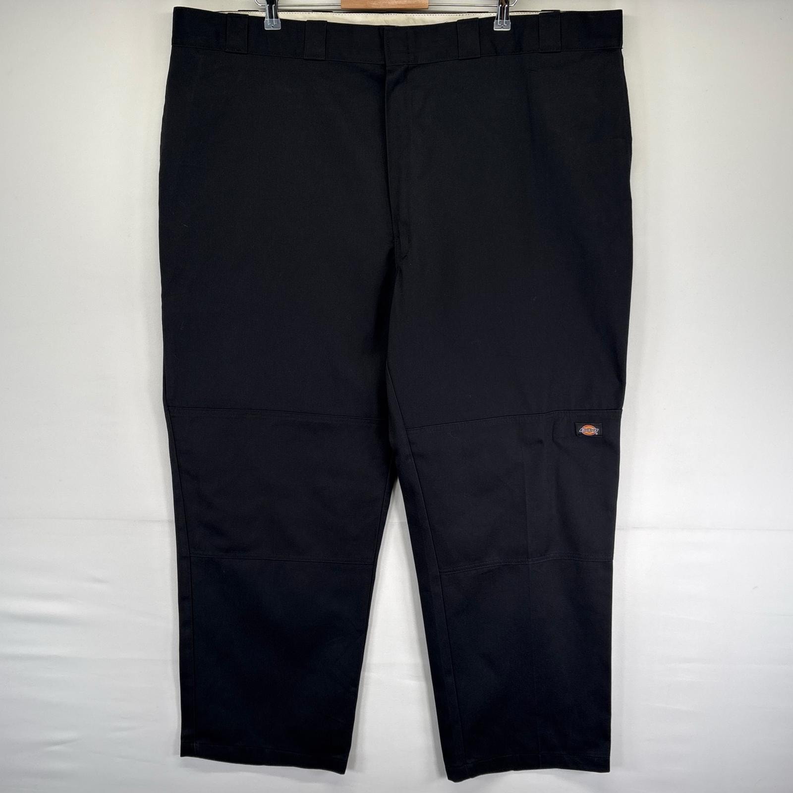 古着 ディッキーズ Dickies パンツ ダブルニー ツールポケット 大きいサイズ ワンポイント ジッパーフライ w50 L32  ブラック系 メンズ