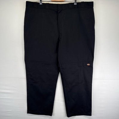 古着 ディッキーズ Dickies パンツ ダブルニー ツールポケット 大きいサイズ ワンポイント ジッパーフライ w50 L32 ブラック系 メンズ