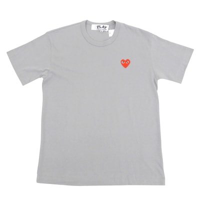 プレイコムデギャルソン 未使用 コットン Tシャツ トップス メンズ グレー×レッド M AZ-T212 M