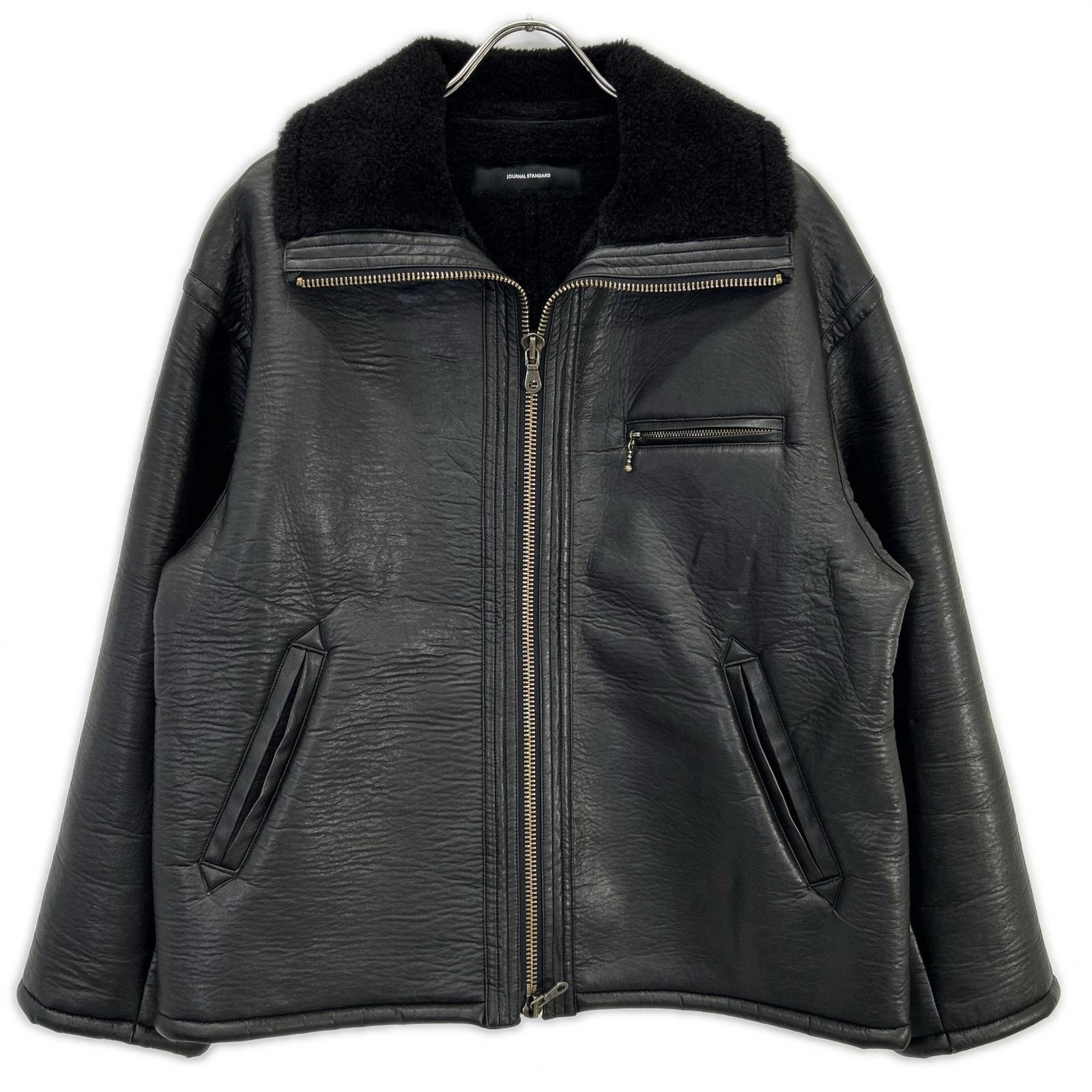 ジャーナルスタンダード 24年製 ブラック フェイクレザーボアブルゾン FREE