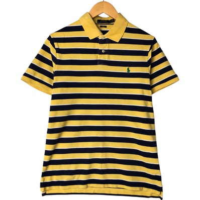 古着 ラルフローレン Ralph Lauren POLO RALPH LAUREN SLIM FIT マルチボーダー 半袖 ボーダー ポロシャツ メンズL相当/eaa543653
