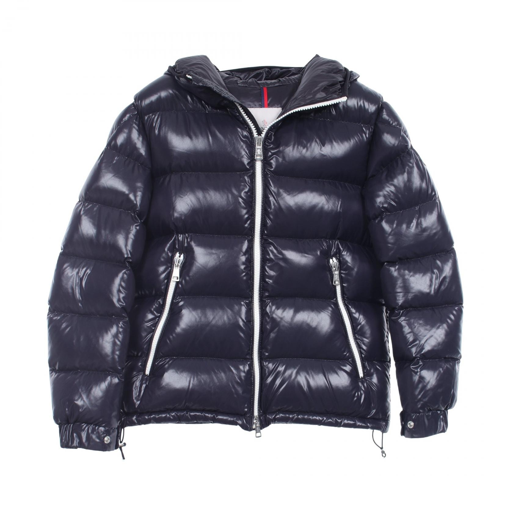 モンクレール MONCLER BLIER フード付き ダウンジャケット 衣料品 アウター ナイロン メンズ ネイビー系 【中古】