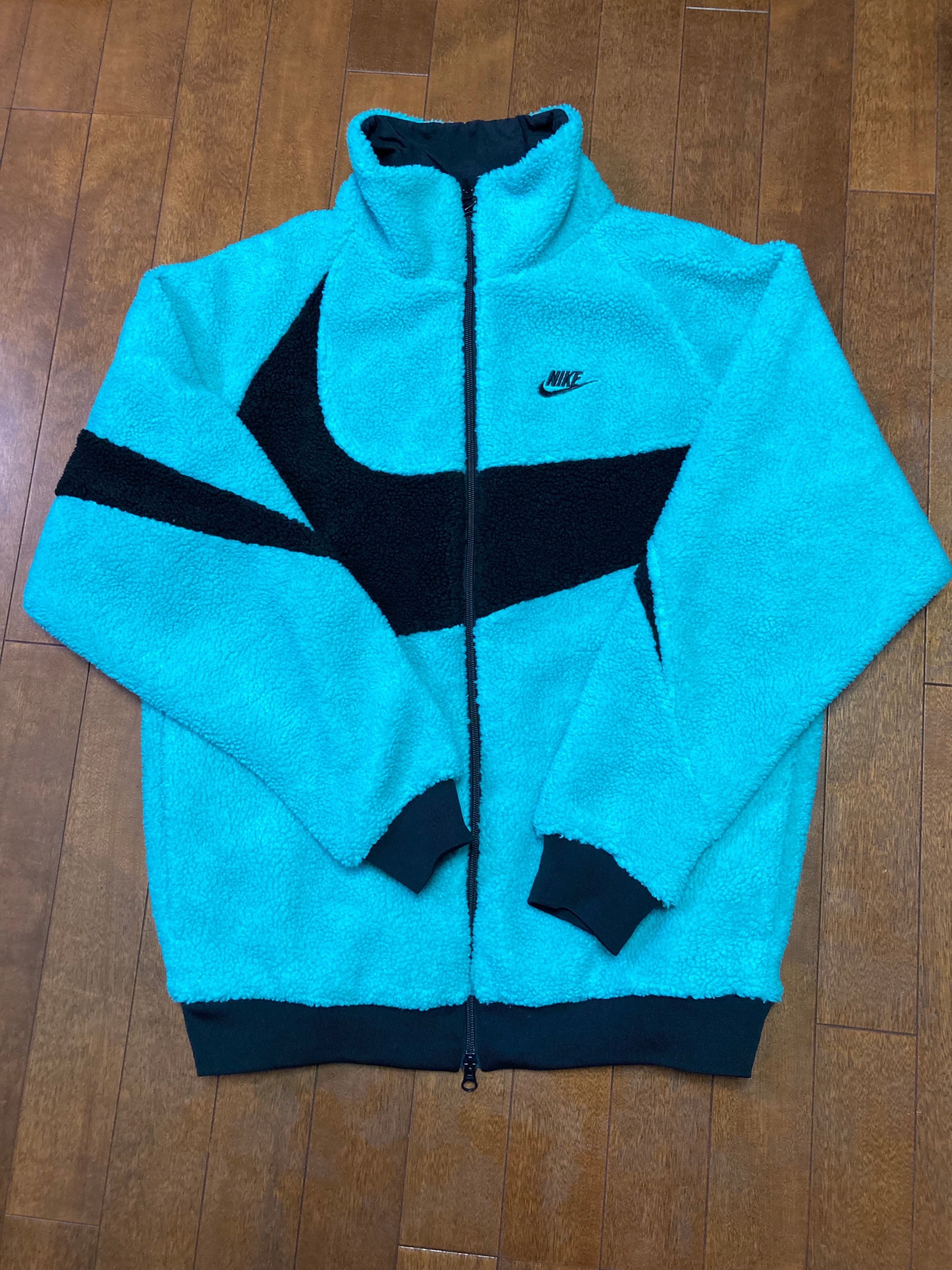 Nike Full Zip Big Swoosh Boa Jacket "Hyper Jade/Black"