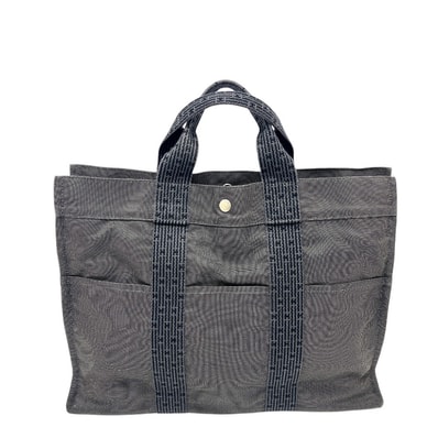エルメス HERMES エールラインMM カバン トートバッグ ハンドバッグ キャンバス グレー