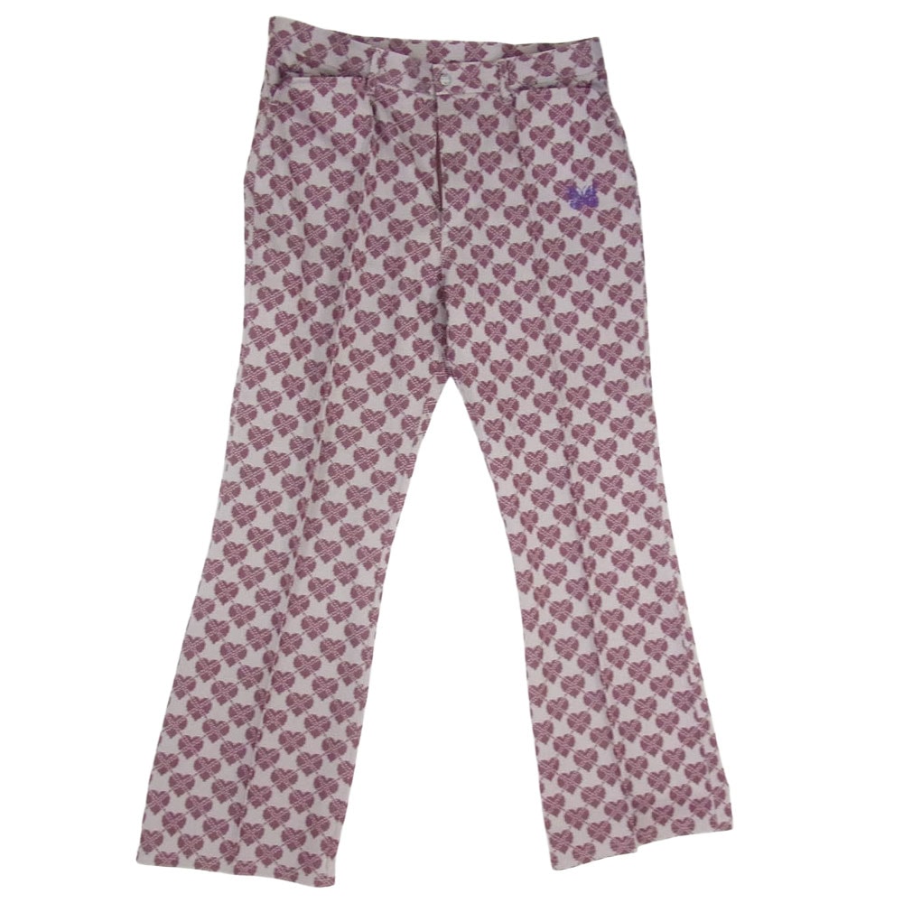 Needles ニードルス パンツ PU268 ハート総柄 トラック パンツ グレー系 L【中古】