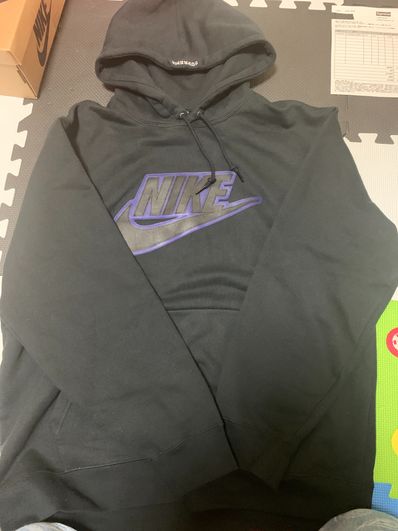 Supreme / Nike® Leather Appliqué Hooded Sweatshirt "Black"