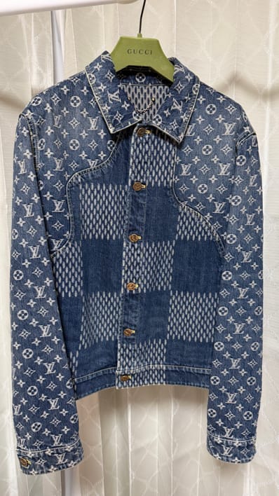 Louis Vuitton x Nigo Giant Damier Waves MNGM Denim Jacket "Blue"