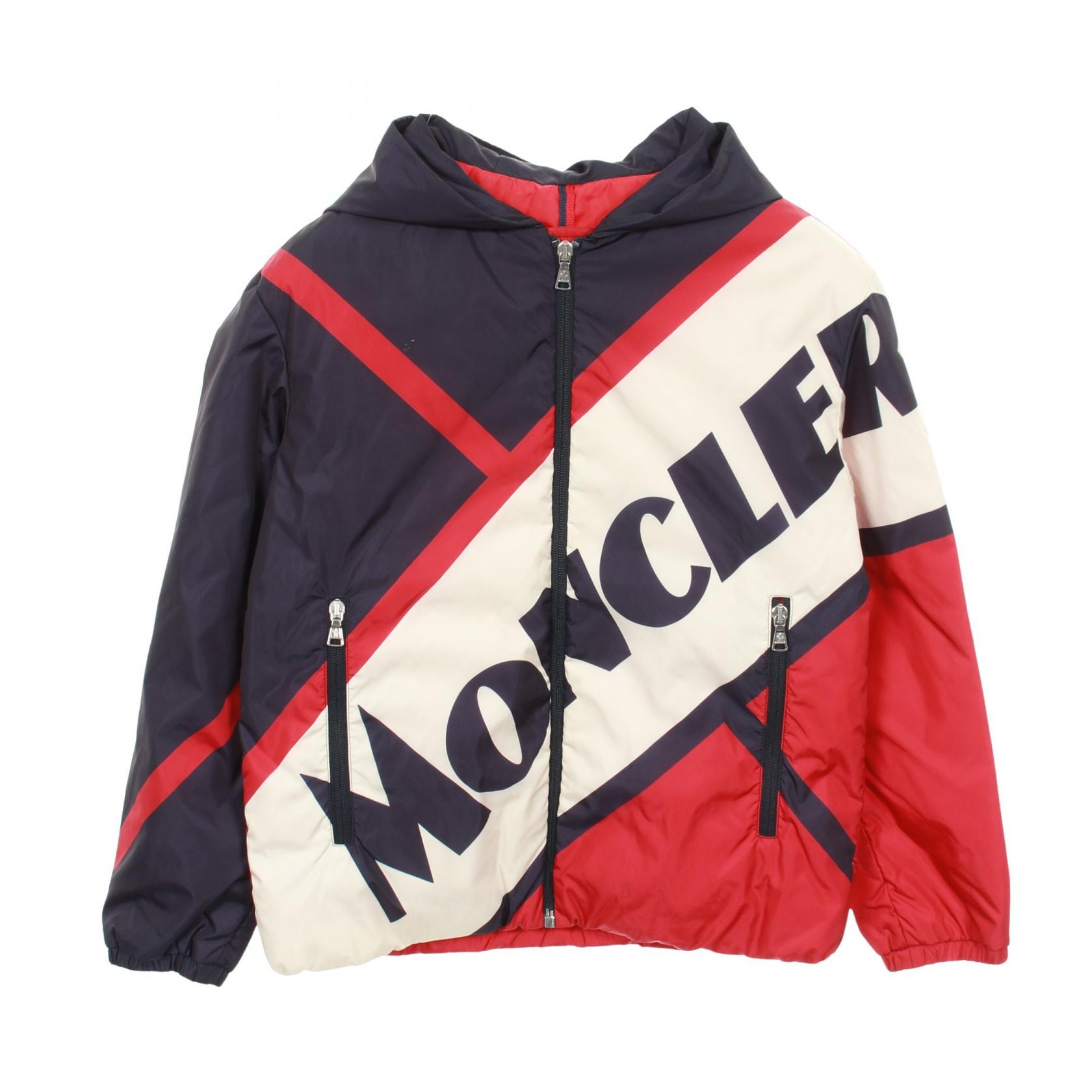 モンクレール MONCLER BERT ダウンジャケット 衣料品 アウター ナイロン キッズ ネイビー系 / レッド系 / ホワイト系 【中古】