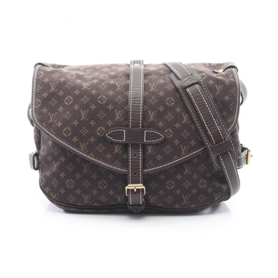 ルイ・ヴィトン LOUIS VUITTON ソミュール ショルダーバッグ バッグ キャンバス レザー モノグラム・ミニ・ラン エベヌ レディース ブラウン系 M95227 【中古】