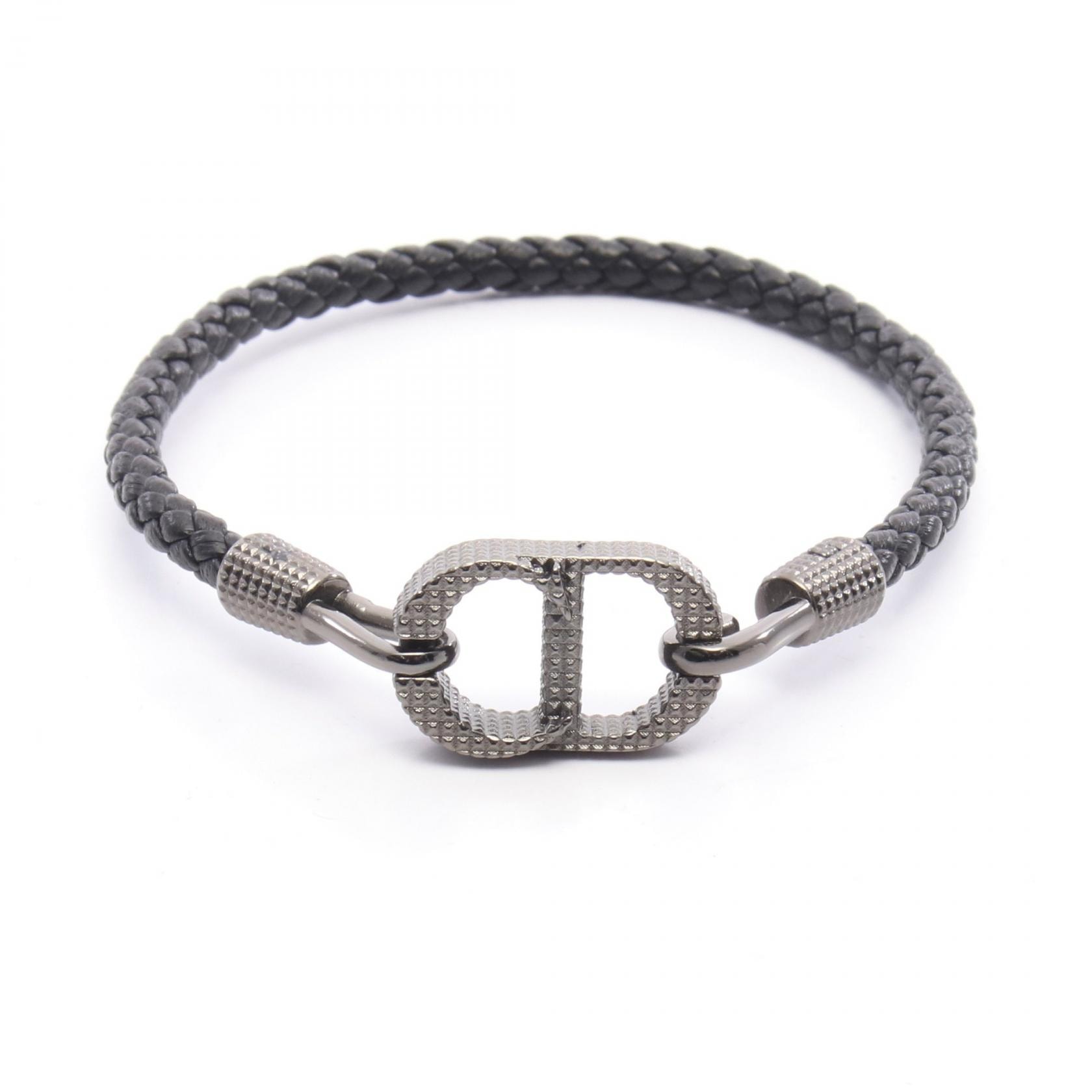 ディオール Dior CD Icon ブレスレット アクセサリー レザー ステンレススチール メンズ ブラック系 / シルバー系 B2901HOMLE801L 【新品】