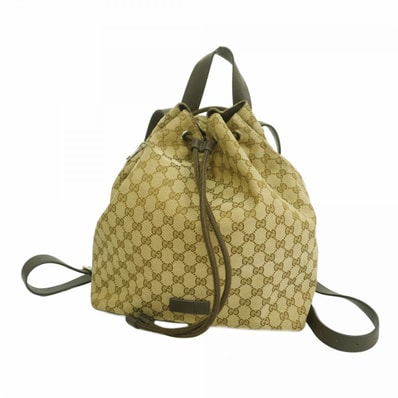 【6dd5258】グッチ リュック・デイパック GGキャンバス 449175 キャンバス ブラウン シルバー金具【中古】レディース