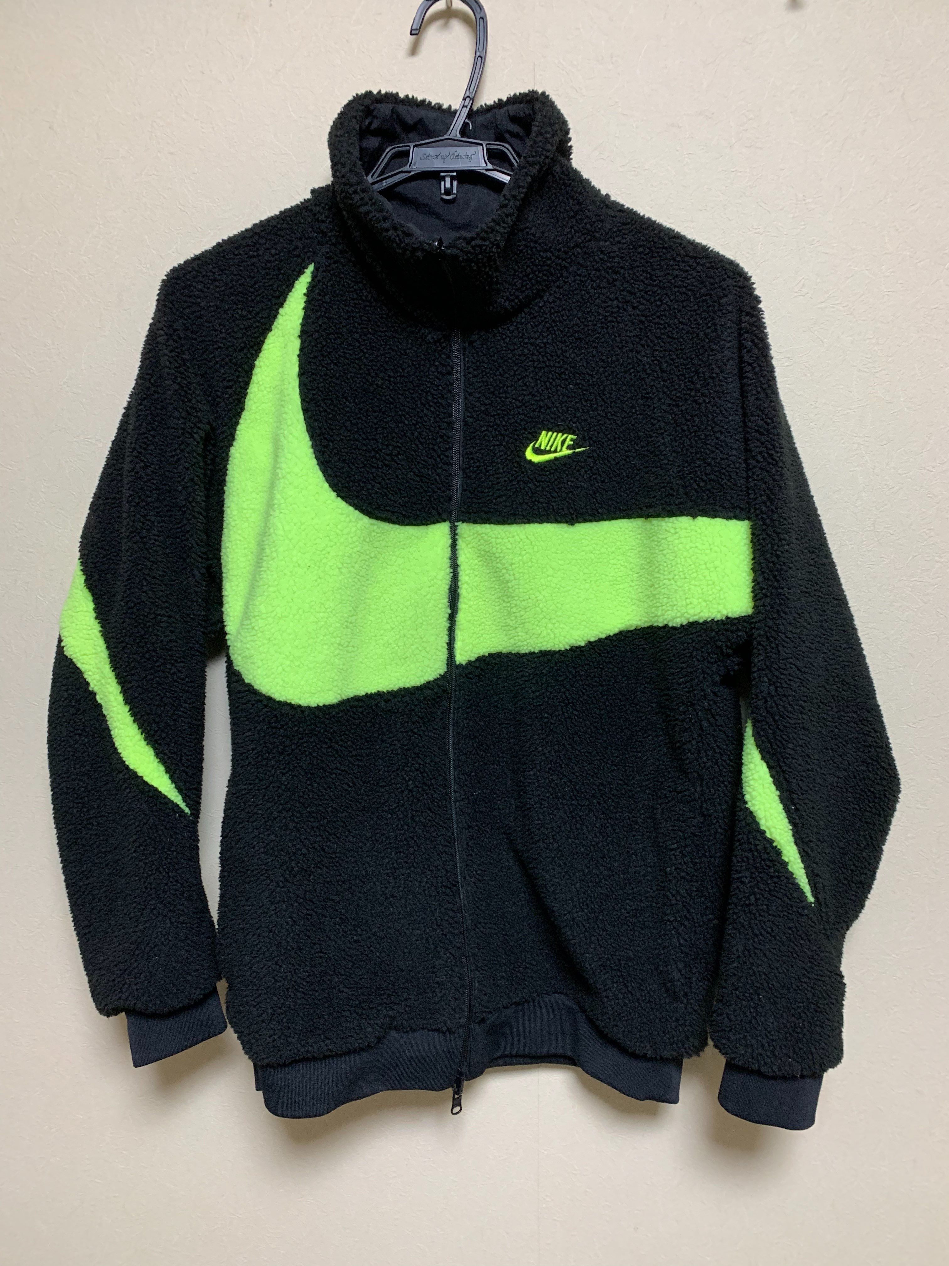 Nike Big Swoosh Reversible Boa Jacket"Black Neon"