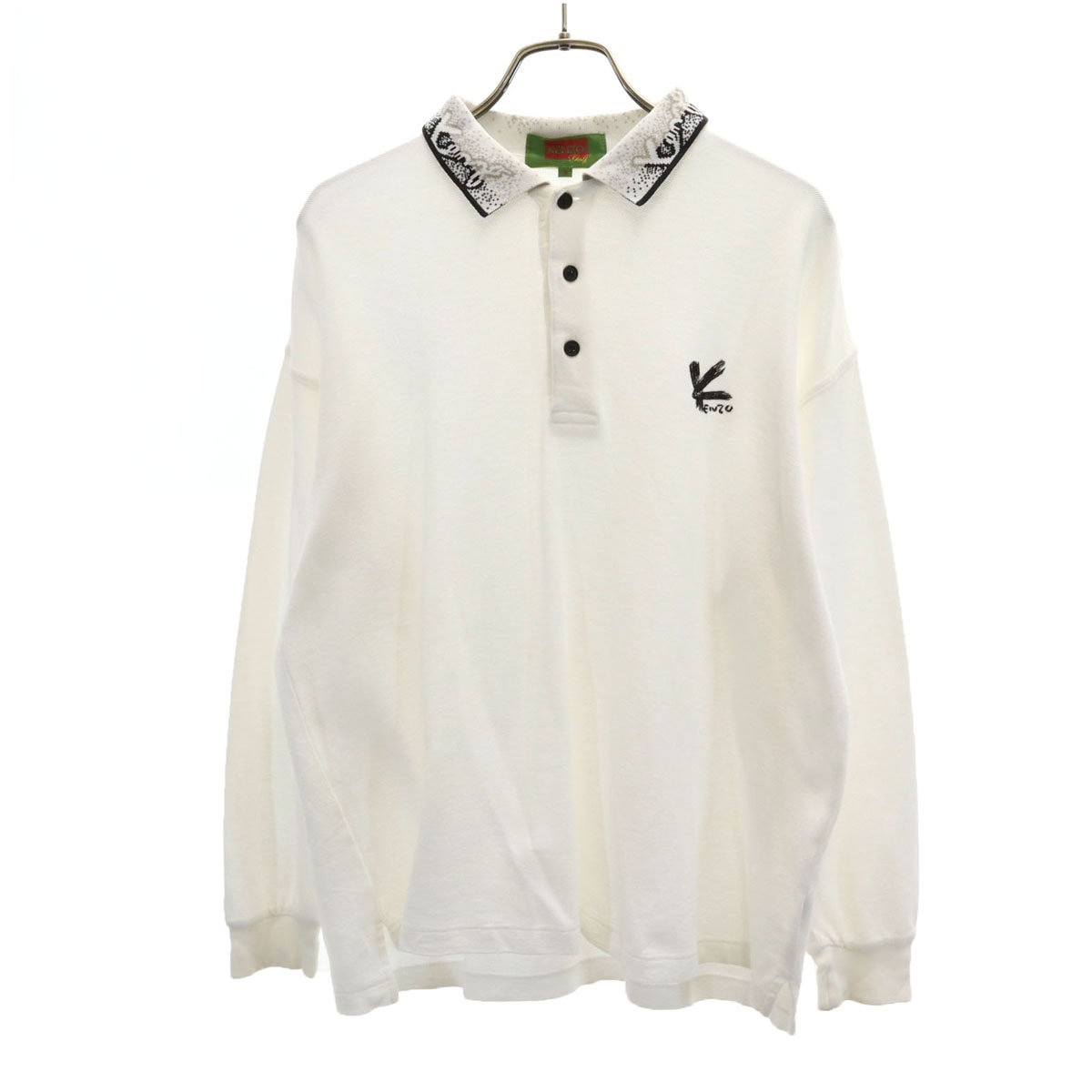 KENZO GOLF ケンゾーゴルフ 90s 日本製 オールド 長袖 ポロシャツ 3 ホワイト