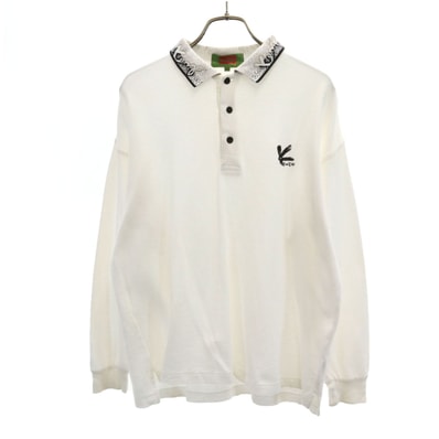 KENZO GOLF ケンゾーゴルフ 90s 日本製 オールド 長袖 ポロシャツ 3 ホワイト