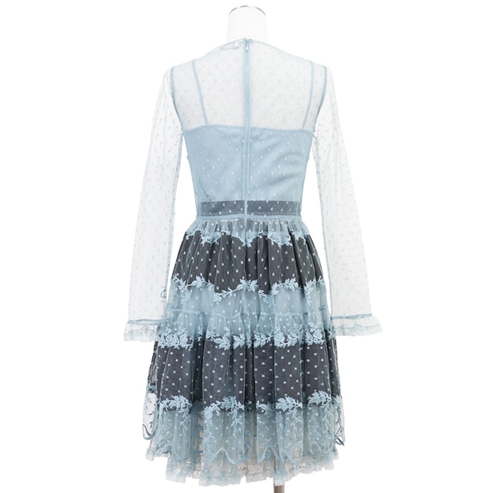 可愛い♡レッドヴァレンティノ ニットチュールドッキングワンピース レース フリル A+ (新品・未使用(ワケあり))】【未使用】RED VALENTINO レッド