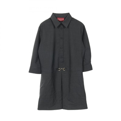 グッチ GUCCI ホースビット付きウールドレス ワンピース 衣料品 トップス ウール レディース グレー系 【中古】