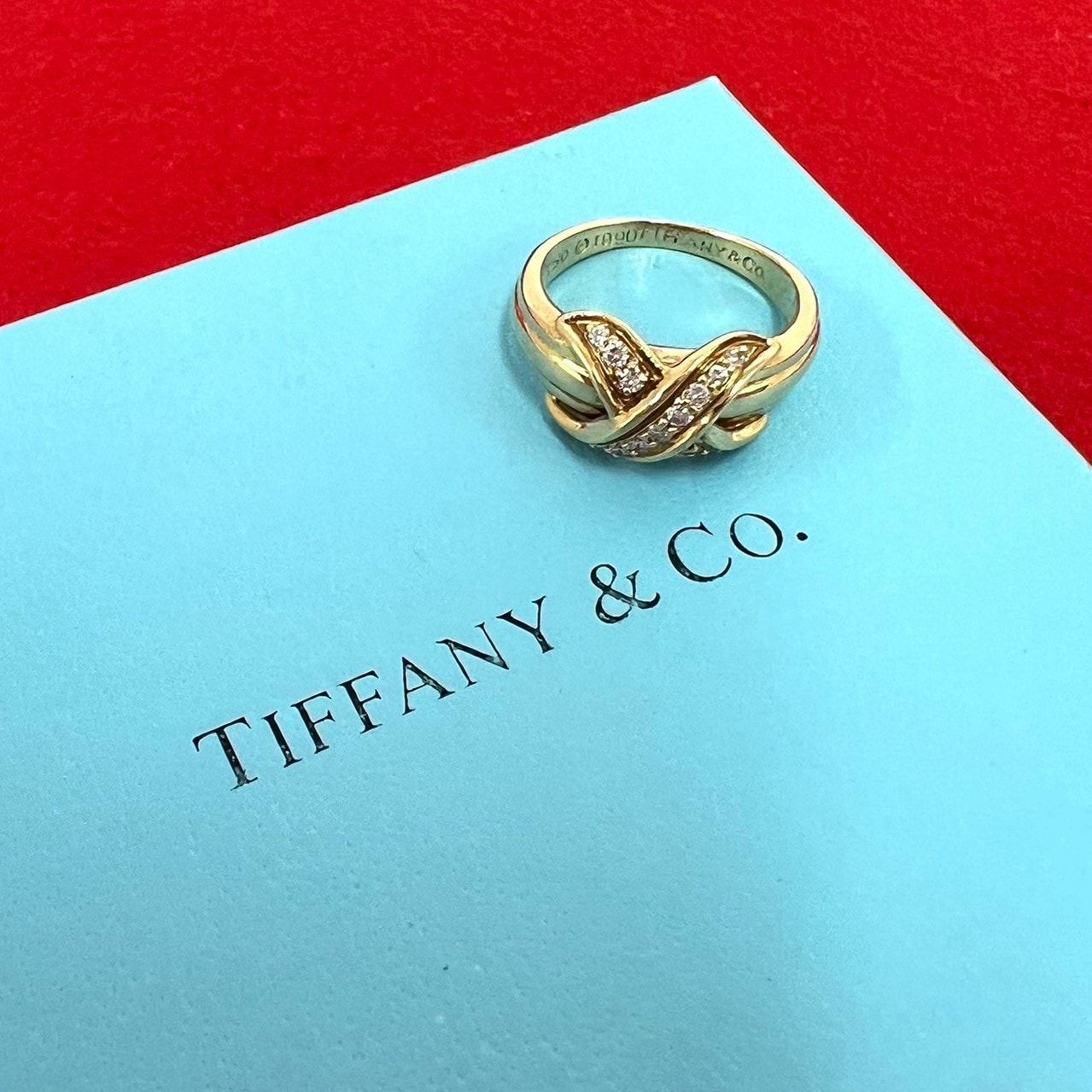 TIFFANY&Co. ティファニー シグネチャー リング K18イエローゴールド ダイヤモンド リング・指輪 10号 ゴールド
 34141