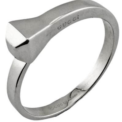 グッチ リング 指輪 14.5号 18金 K18ホワイトゴールド レディース GUCCI 中古