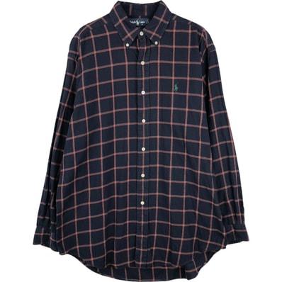 古着 ラルフローレン Ralph Lauren BLAIRE 長袖 ボタンダウンチェックシャツ メンズM相当/eaa616038