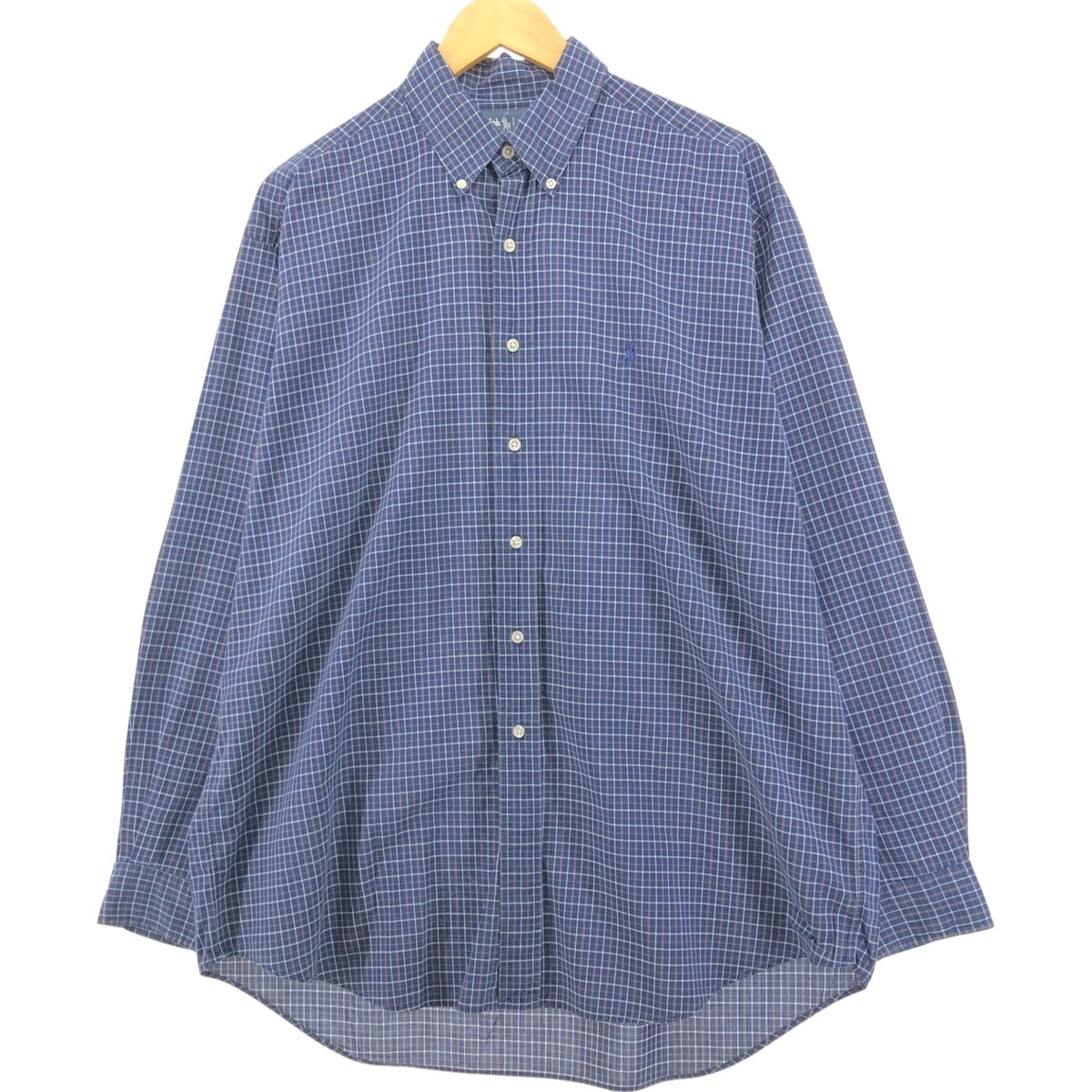 古着 ラルフローレン Ralph Lauren POLO by Ralph Lauren 長袖 ボタンダウンチェックシャツ メンズL相当/eaa555115