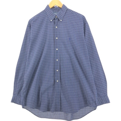 古着 ラルフローレン Ralph Lauren POLO by Ralph Lauren 長袖 ボタンダウンチェックシャツ メンズL相当/eaa555115