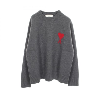 アミ AMI Ami de Coeur ニット 衣料品 トップス ウール メンズ レディース グレー系 UKS838018084L 【新品】