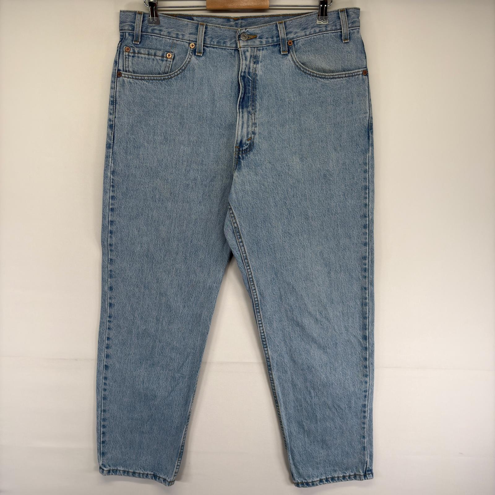 古着 90's/90年代 リーバイス Levi's USA製 デニム パンツ 550 テーパード バギー ジーンズ ジーパン w38 L30  ブルー系 メンズ