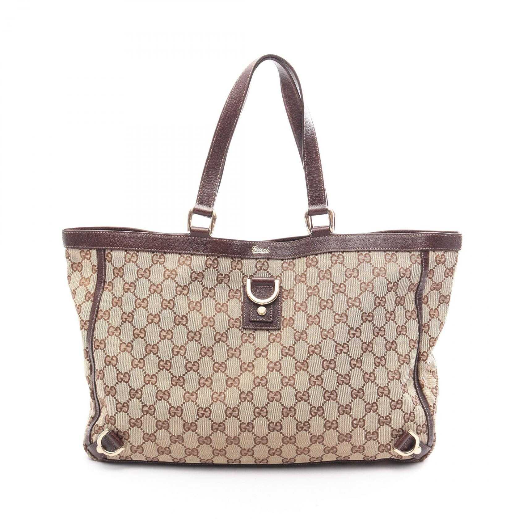グッチ GUCCI アビー GGキャンバス トートバッグ バッグ キャンバス レザー レディース ベージュ系 / ブラウン系 141472 【中古】