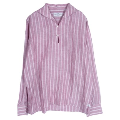 BEAMS ビームス 長袖シャツ ビームスF Massimo d'Augusto マッシモダウグスト カプリ シャツ ストライプ ピンク系 L【中古】