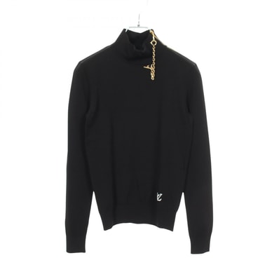 ルイ・ヴィトン LOUIS VUITTON チェーンディテール ショルダージップ ハイネック ニット 衣料品 トップス レーヨン レディース ブラック系 RW221W ZUX FMKL04 【中古】