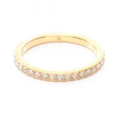 ディオール Dior リング・指輪 ジュエリー GP(ゴールドメッキ) ラインストーン レディース ゴールド系 / クリア系 【中古】