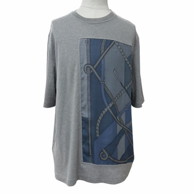 極美品 エルメス 半袖Tシャツ グレー メンズ XL H467920HZ