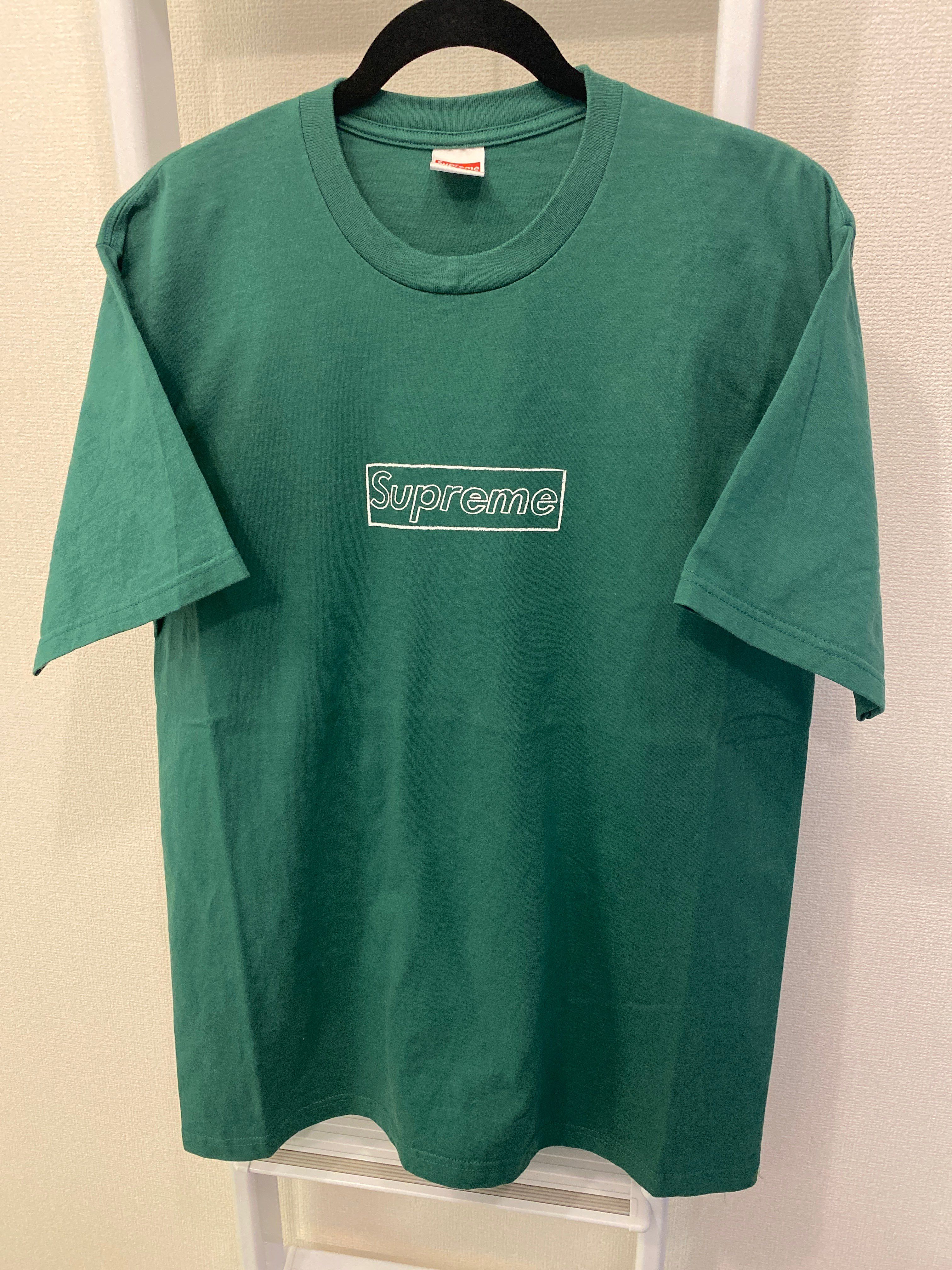 Supreme KAWS Chalk Logo Tee "Light Pine"