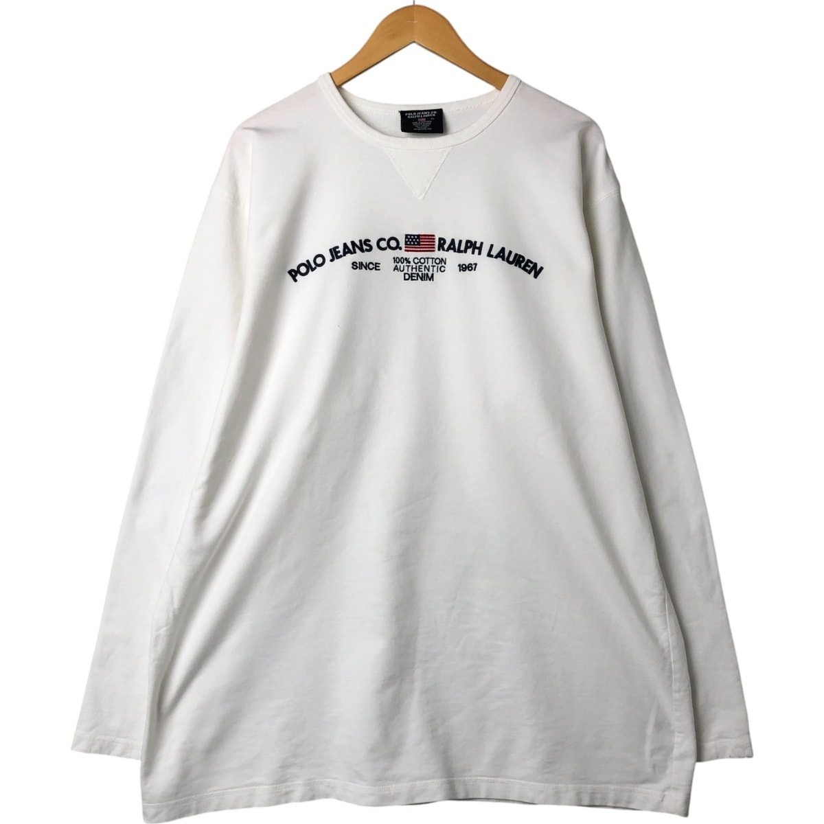 古着 00年代 ラルフローレン Ralph Lauren POLO JEANS COMPANY 星条旗柄 ロングTシャツ ロンT メンズXL相当/eaa548104