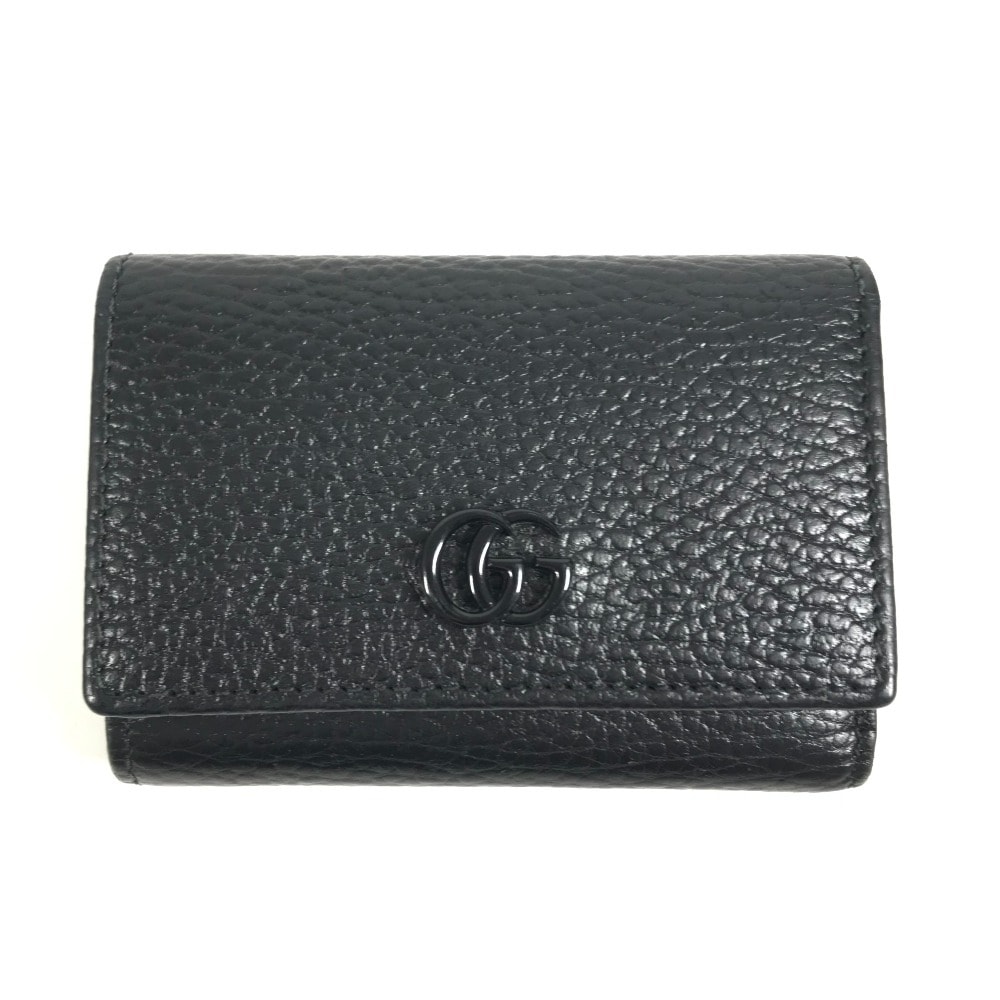 グッチ GUCCI ロゴ GGマーモント 644407 コンパクトウォレット 3つ折り財布 レザー ブラック