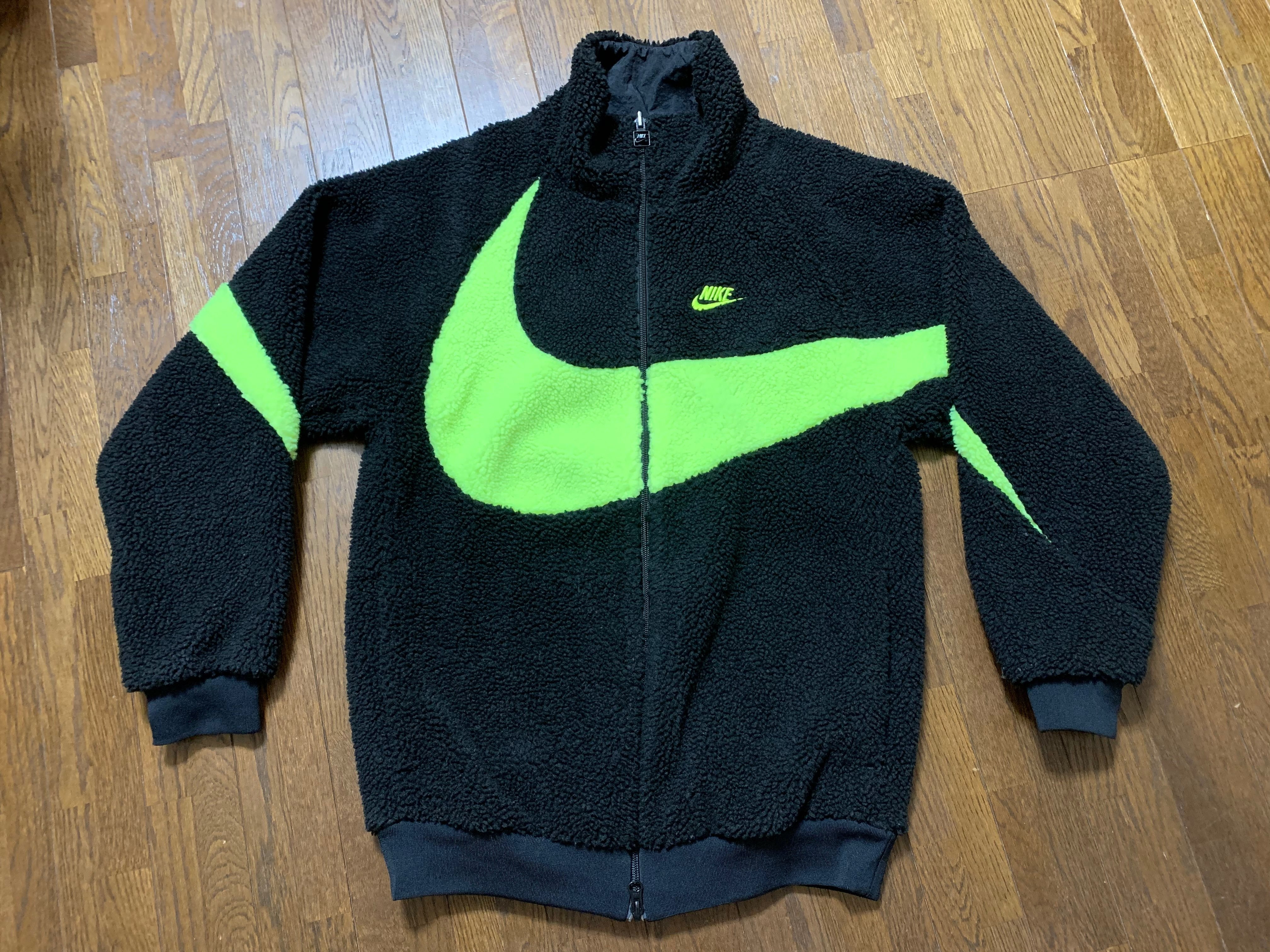 Nike Big Swoosh Reversible Boa Jacket"Black Neon"