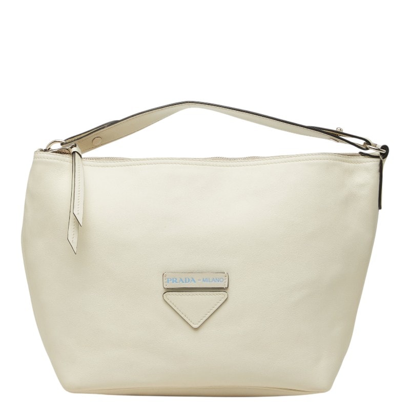 プラダ ワンショルダーバッグ ホワイト レザー レディース PRADA 【中古】