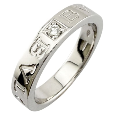 ブルガリ ブルガリブルガリ リング 指輪 13.5号 18金 K18ホワイトゴールド ダイヤモンド レディース BVLGARI 中古