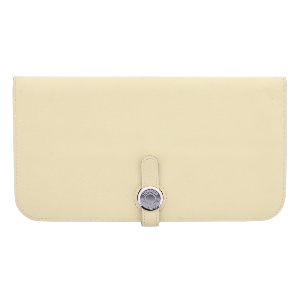 【値下げ】 HERMES エルメス ドゴン レクトヴェルソ 長財布 スイフト イエロー シルバー金具 A(2017)刻印 レディース【中古】