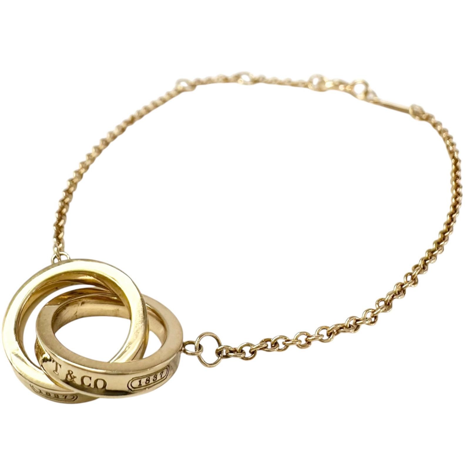 美品 TIFFANY&Co. ティファニー インターロッキング 1837 ブレスレット AU750 ゴールド レディース【中古】