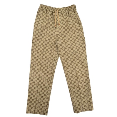 極美品 グッチ パンツ ブラウン メンズ 44 755210 GG総柄
